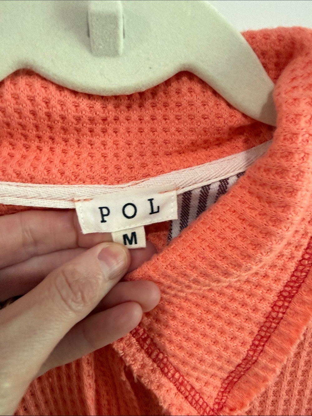 POL Coral/Camo Mixed-Panel Button-Front Shirt - Picture 2 of 10
